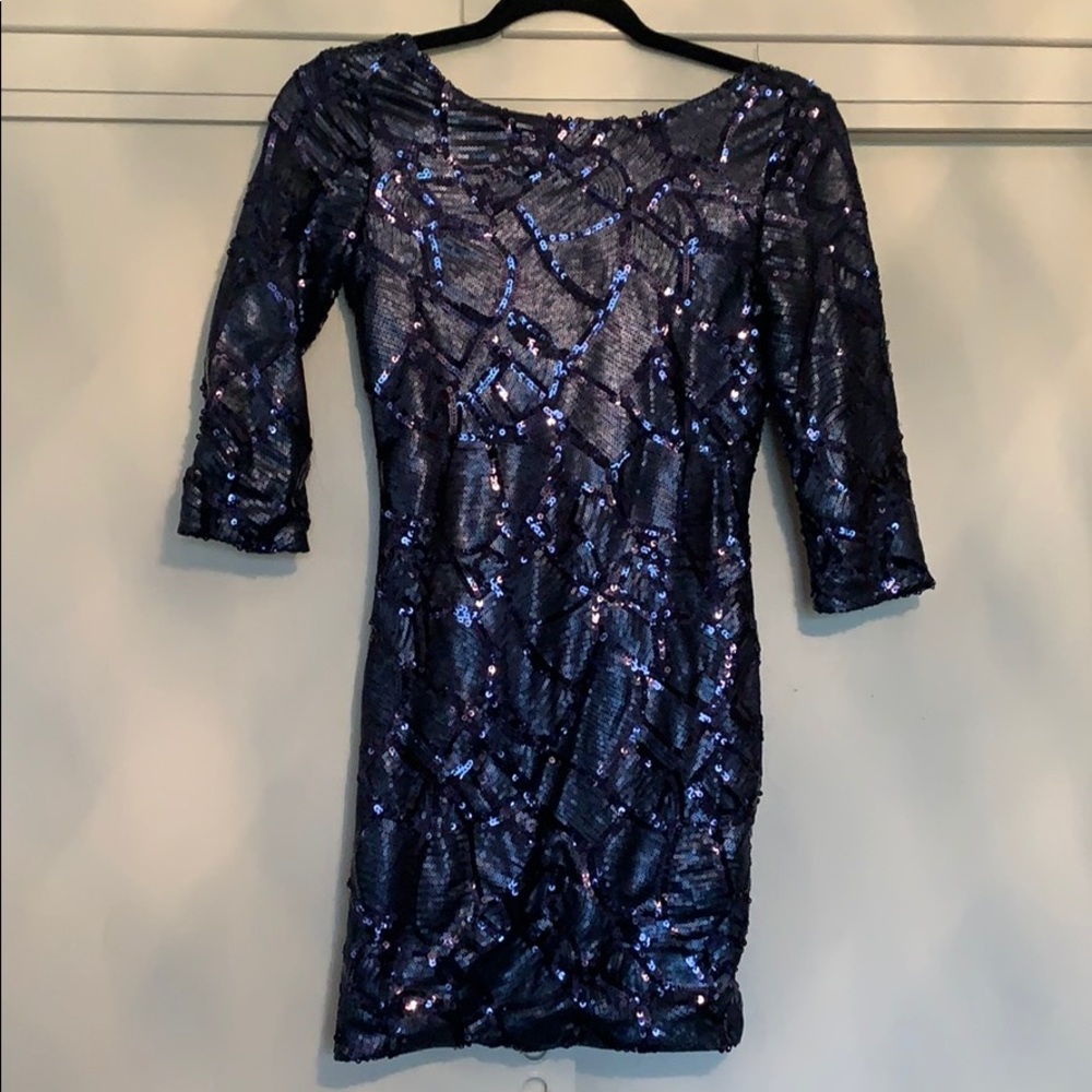 Navy blue sequence dress